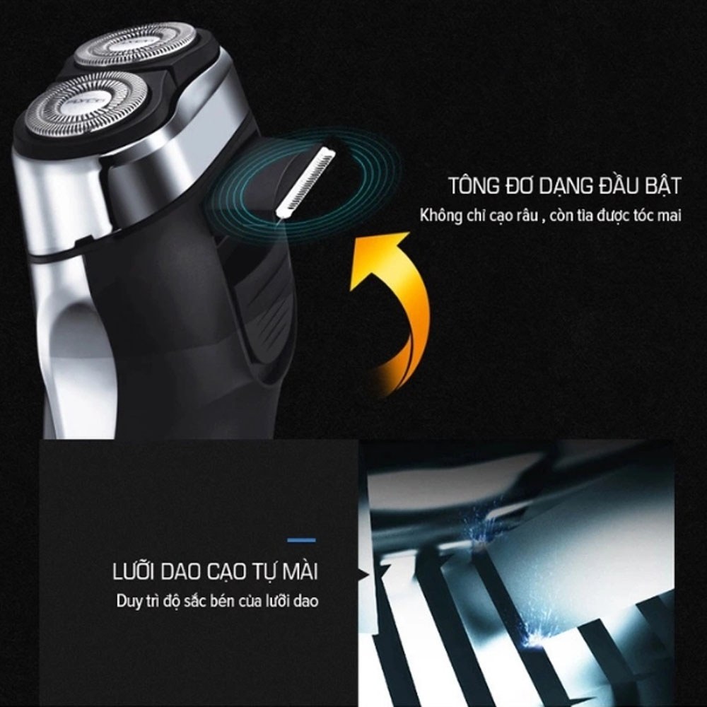 Máy Cạo Râu Khô Và Ướt Flyco FS879VN có tông đơ dạng đầu bật