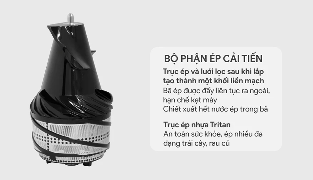 Trục ép bằng nhựa Tritan bền chắc, an toàn cho sức khỏe