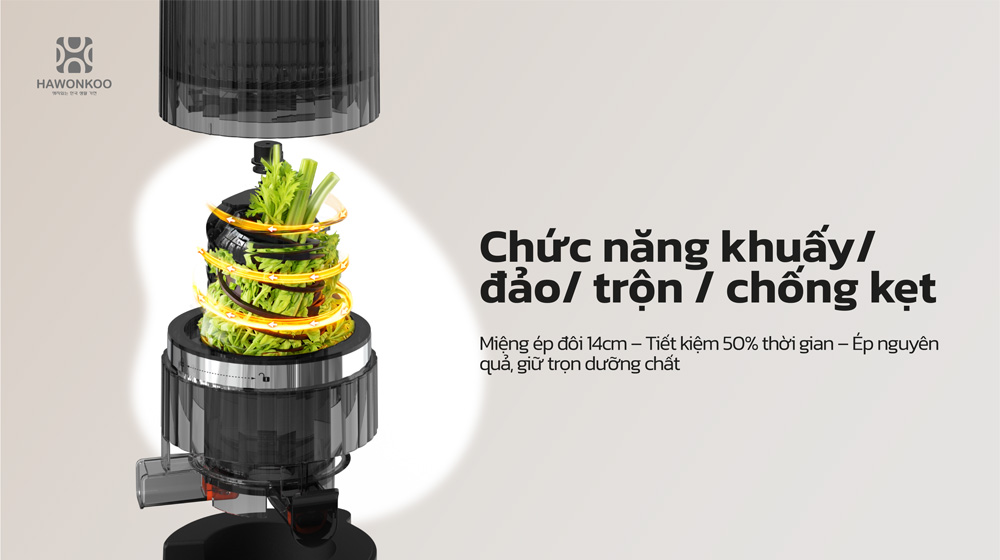 Máy Ép Chậm Hawonkoo SJH-004 đảm bảo quá trình ép diễn ra liên tục