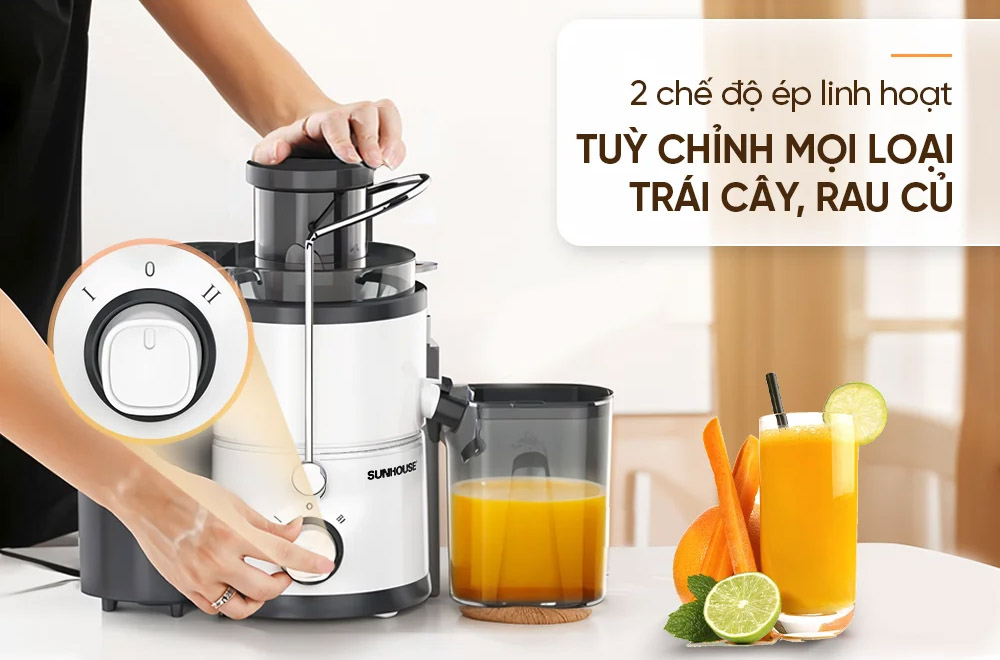 Máy Ép Trái Cây Sunhouse SHD5522 có điều khiển bằng nút xoay