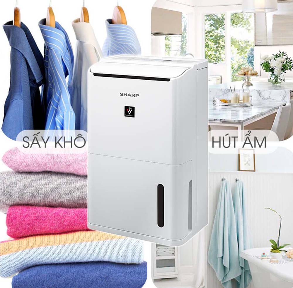 Máy Hút Ẩm Sharp DW-D20A-W có chế độ hong khô quần áo