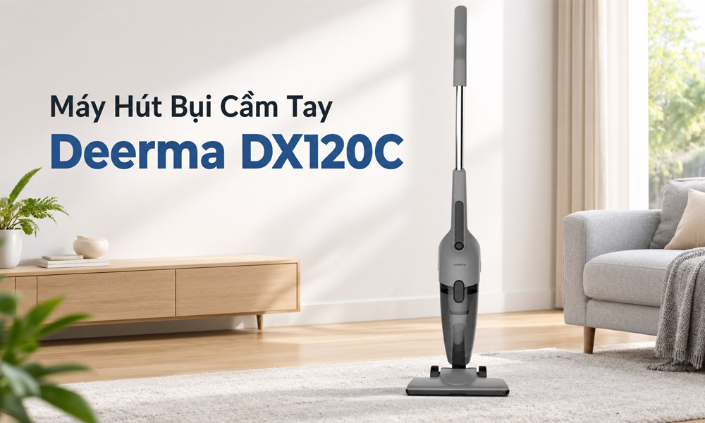 Máy Hút Bụi Cầm Tay Deerma DX120C có thể tự đứng