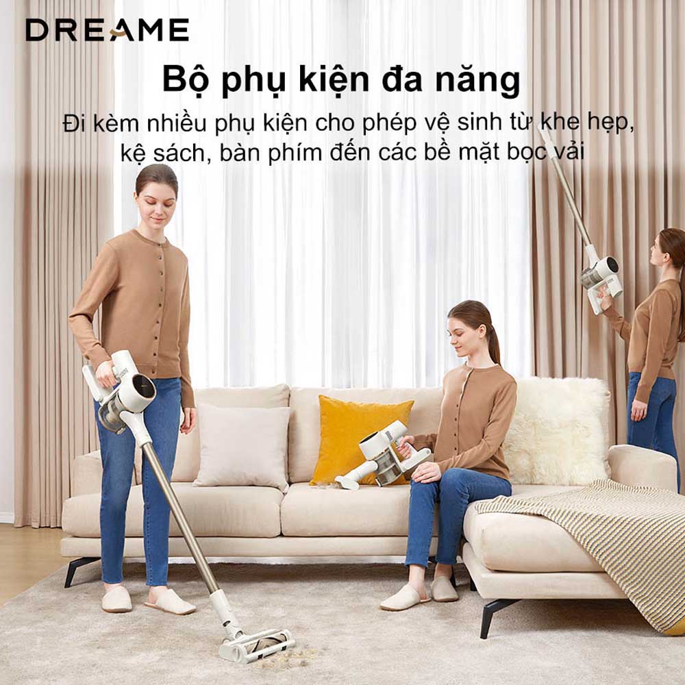 Máy Hút Bụi Cầm Tay Dreame R10 đi kèm bộ phụ kiện đầu hút đa năng 