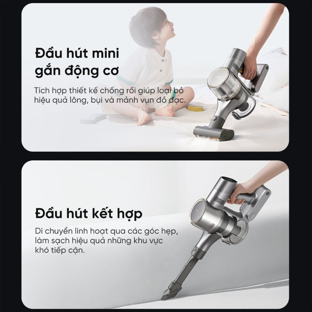 Máy Hút Bụi Cầm Tay Dreame V18s linh hoạt với hai đầu hút