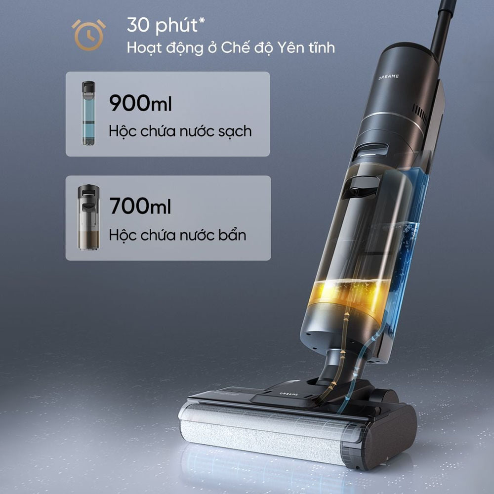 Dreame G10 làm sạch không gián đoạn nhờ hộc chứa nước kép