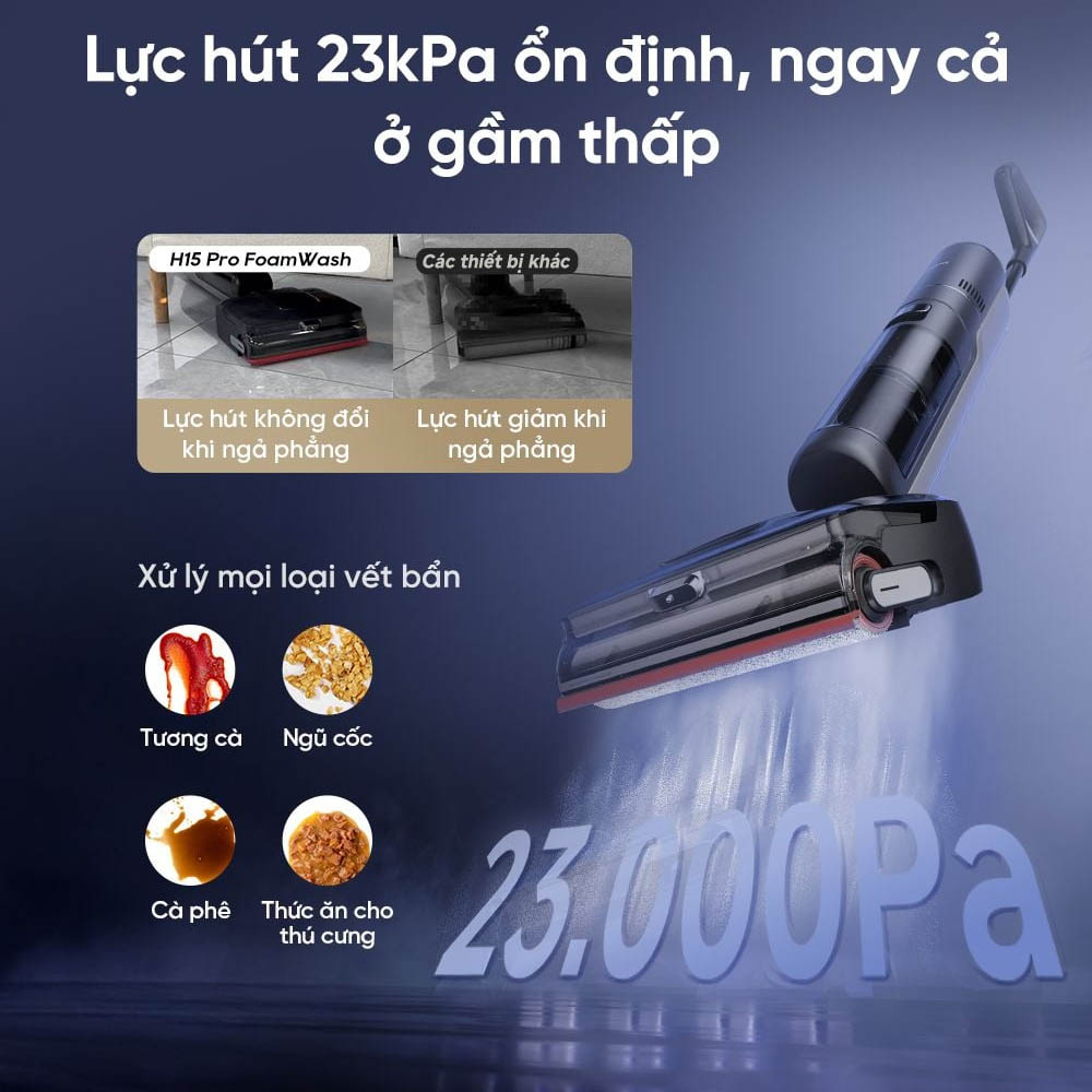 \Máy Hút Bụi Dreame H15 Pro Foamwash có lực hút ổn định