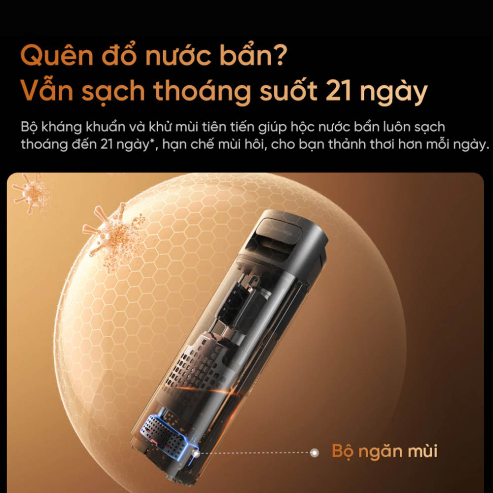 Máy Hút Bụi Lau Nhà Dreame H16 Pro TriForce hạn chế mùi hôi 21 ngày