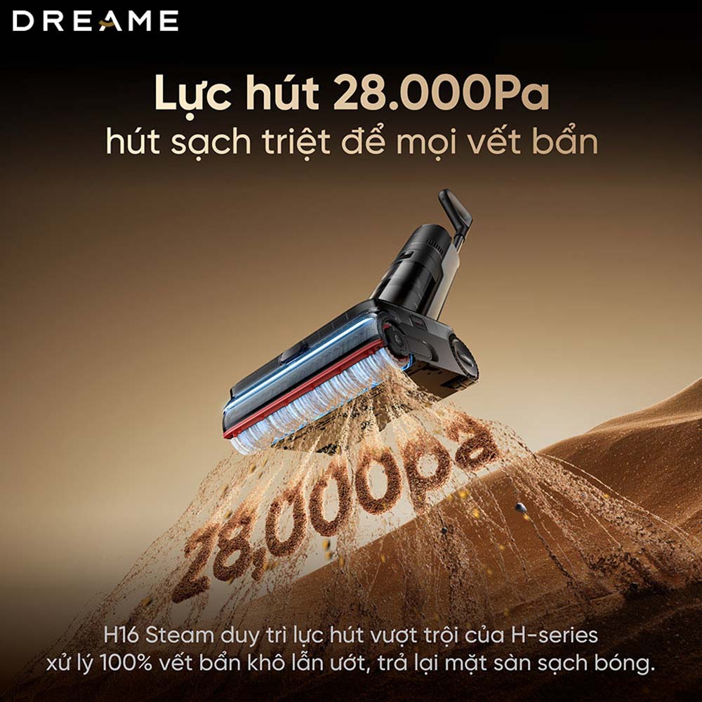 Máy Hút Bụi Dreame H16 Steam vừa hút bụi vừa lau nhà đồng thời