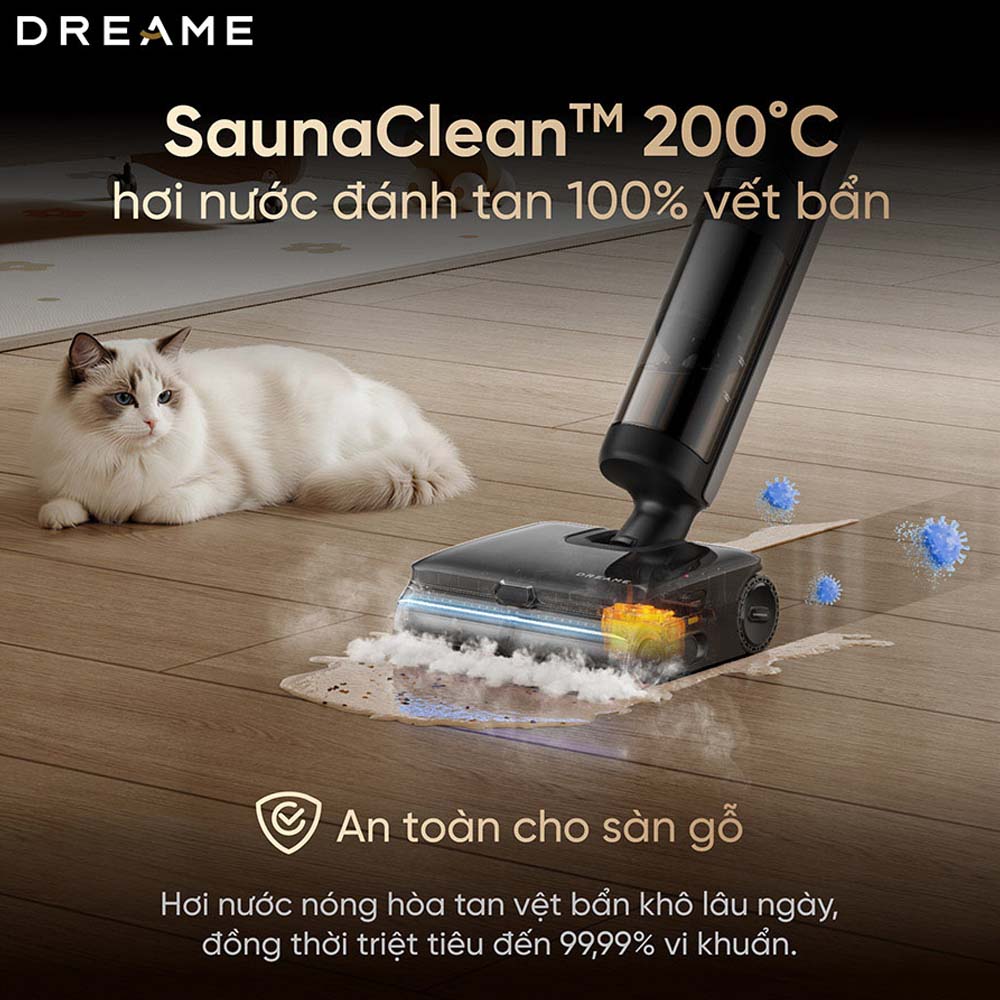 Máy Hút Bụi Dreame H16 Steam làm sạch sâu nhờ công nghệ SaunaClean™