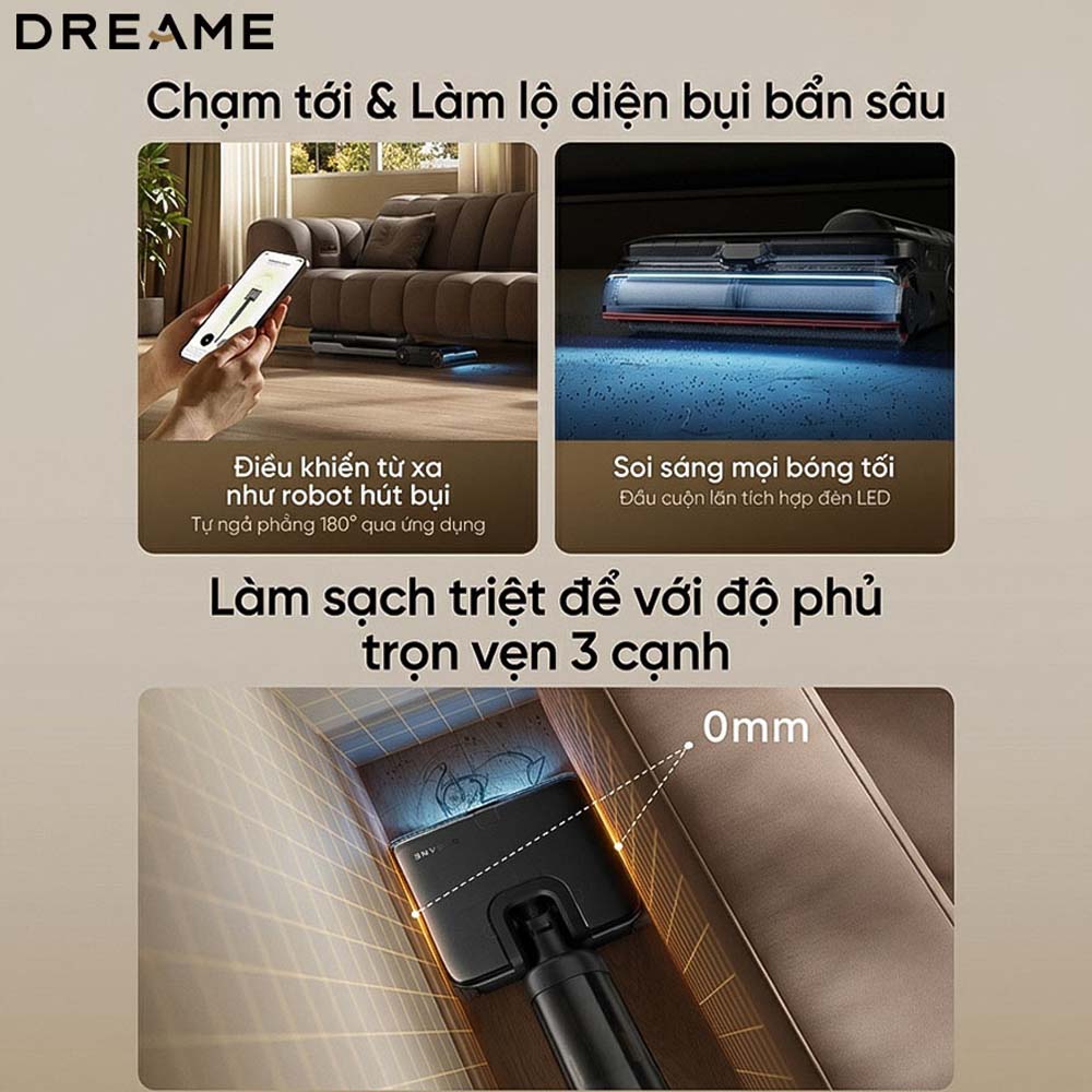 Máy Hút Bụi Dreame H16 Steam làm sạch mọi ngóc ngách trong nhà