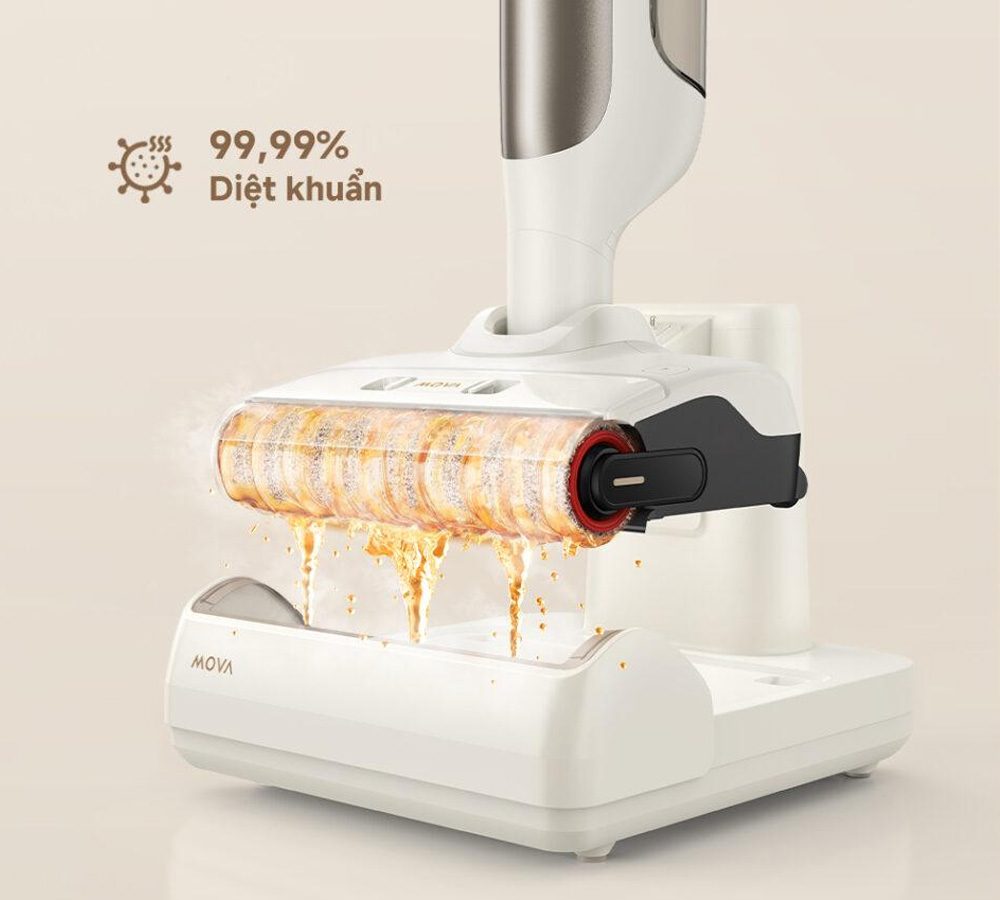 Máy Hút Bụi Lau Nhà Mova M10 giặt cuộn lăn bằng nước nóng 75°C