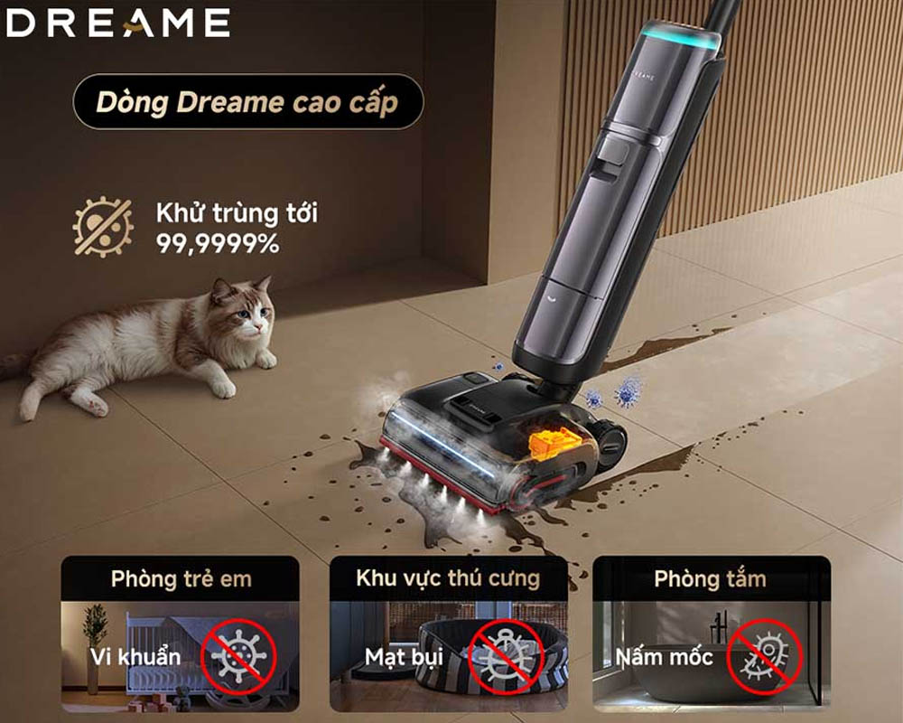Máy Hút Bụi Lau Sàn Dreame H16 Pro Steam có hệ thống tự làm sạch kép