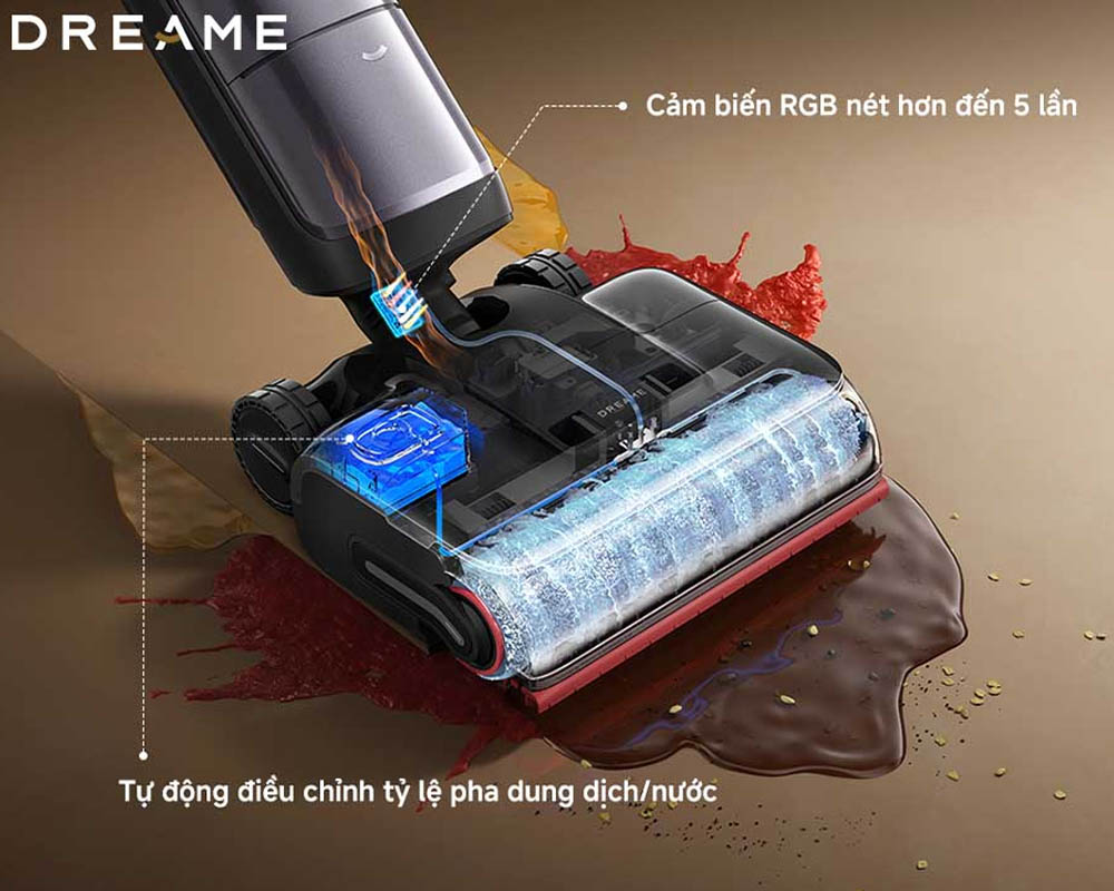 Máy Hút Bụi Lau Sàn Dreame H16 Pro Steam tự động nhận diện độ bẩn