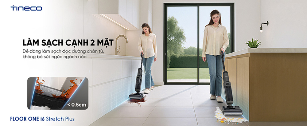 Máy Hút Bụi Tineco Floor One i6 Stretch Plus làm sạch mọi ngóc ngách