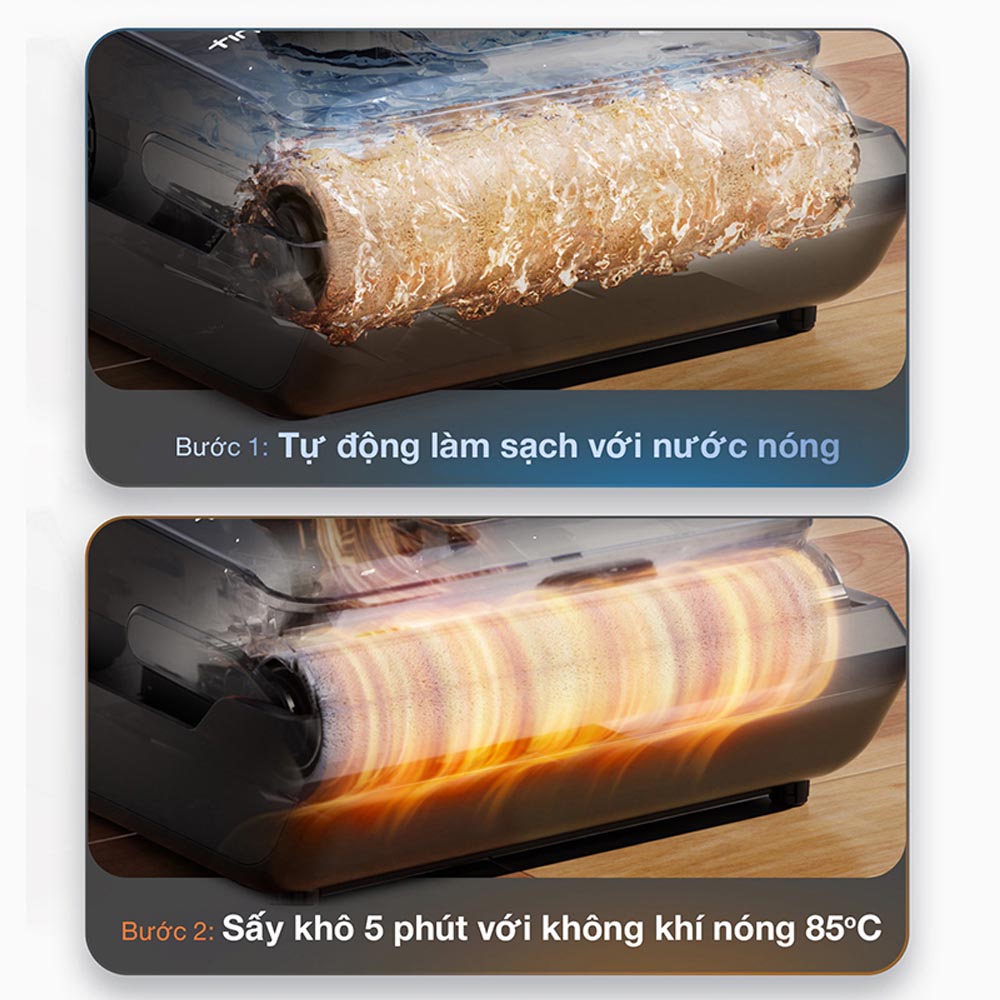 Máy Hút Bụi Tineco Floor One i6 Stretch Plus đảm bảo con lăn luôn khô ráo