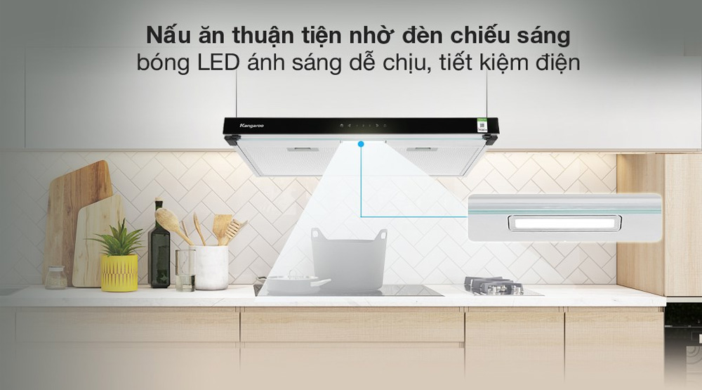 Đèn LED chiếu sáng của Máy Hút Mùi Áp Tường Kangaroo KG70RS