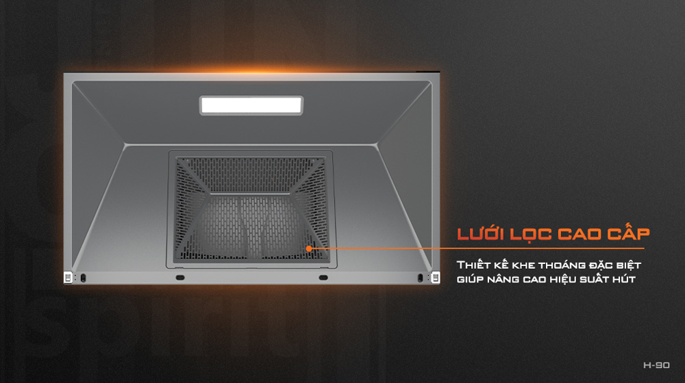 Máy hút mùi Junger H90 được trang bị lưới lọc bằng thép cao cấp