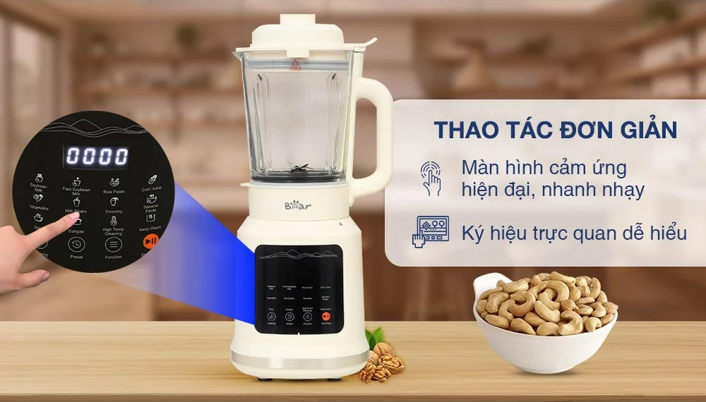 Bảng điều khiển cảm ứng của Máy Làm Sữa Hạt Đa Năng Bear BCB-E153W2
