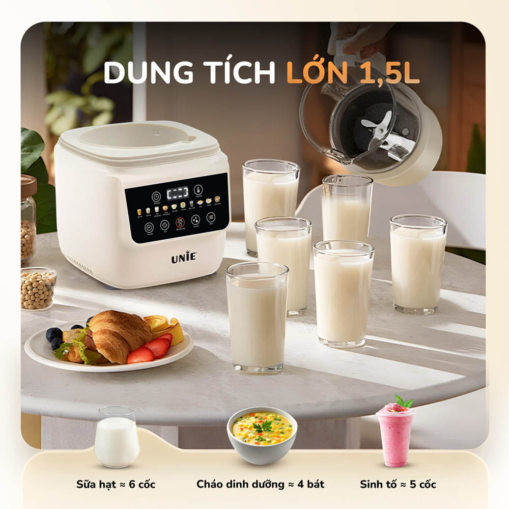 Máy Làm Sữa Hạt Unie UCB15 phù hợp gia đình đông thành viên