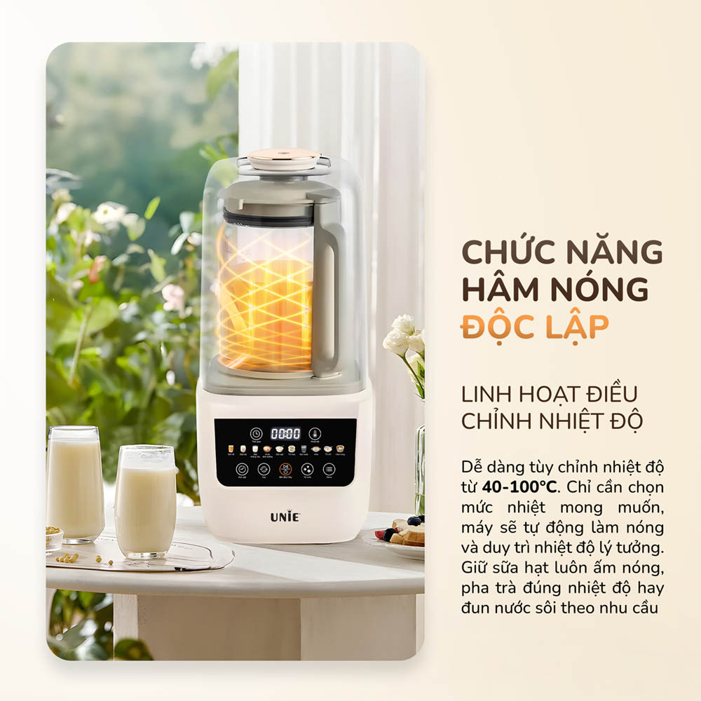 Chức năng hâm nóng độc lập cho phép tùy chỉnh nhiệt độ 40 - 100°C