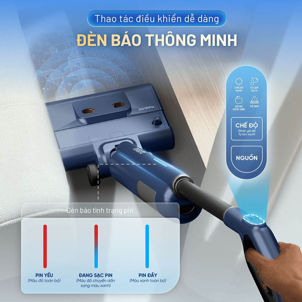Dễ dàng điều khiển Máy Lau Nhà Cầm Tay Masuto MSWetClean