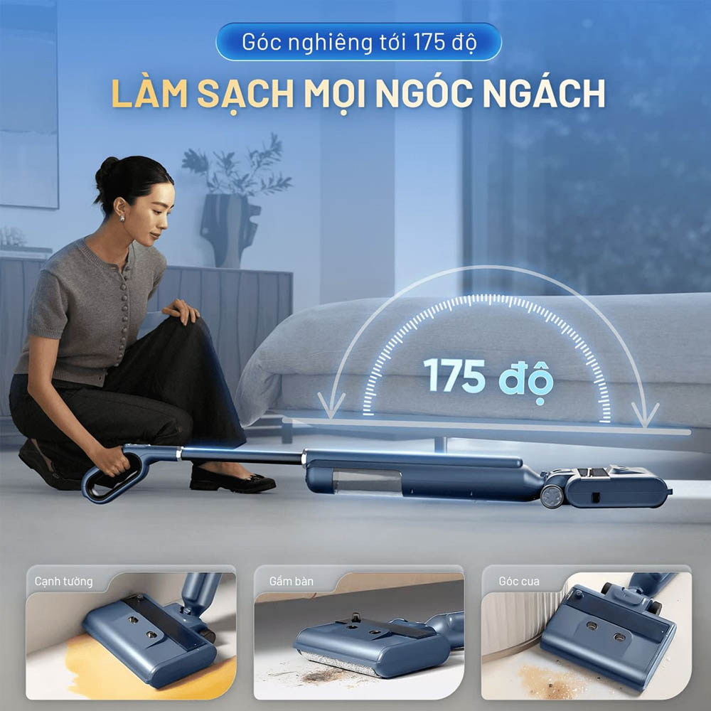 Máy Lau Nhà Cầm Tay Masuto MSWetClean làm sạch mọi ngóc ngách
