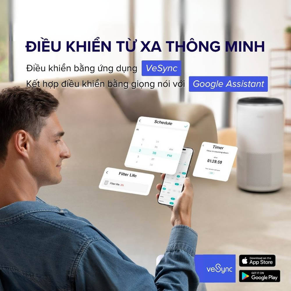 Dễ dàng điều khiển từ xa Máy Lọc Không Khí Levoit Core 400S