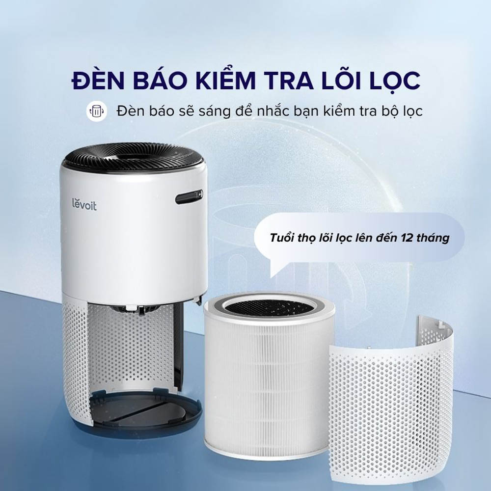 Máy Lọc Không Khí Levoit Core 400S có cảnh báo thay bộ lọc