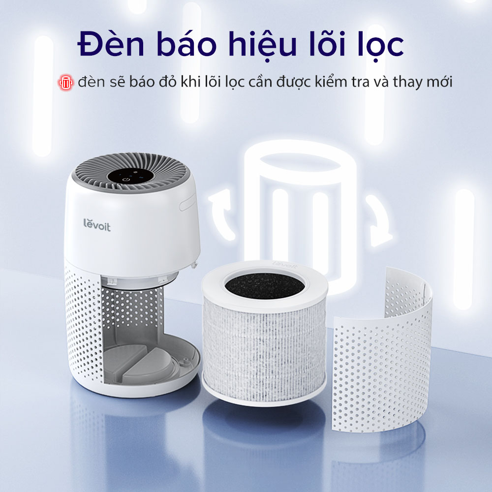 Máy Lọc Không Khí Levoit Core Mini Pro có đèn báo thay lõi lọc