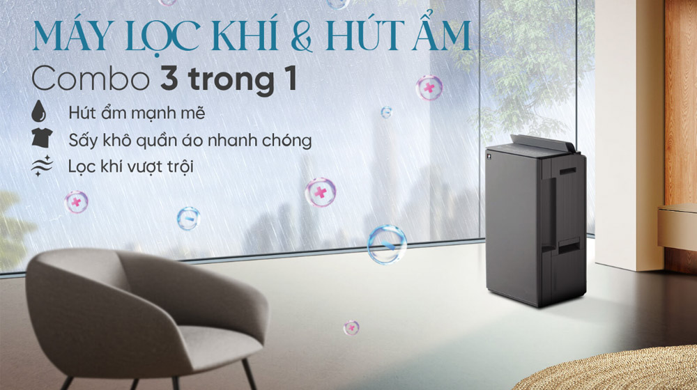 Máy Lọc Không Khí Sharp DW-T30FV-W hài hòa với không gian sống