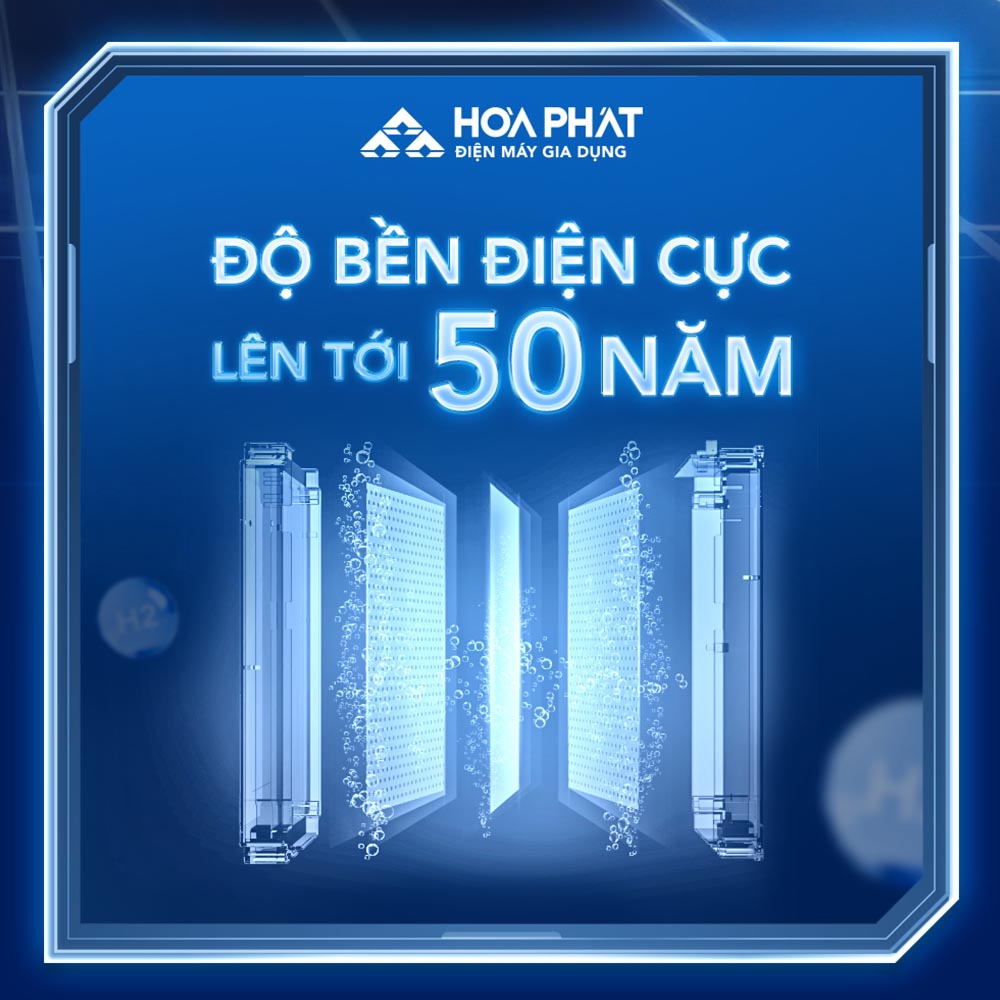 Máy Lọc Nước Hòa Phát HPA886 có điện cực titanium với độ bền cao