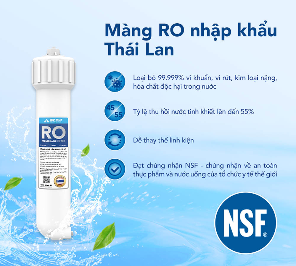 Màng lọc RO 100 GPD Hitech của Máy Lọc Nước Hòa Phát HPN656