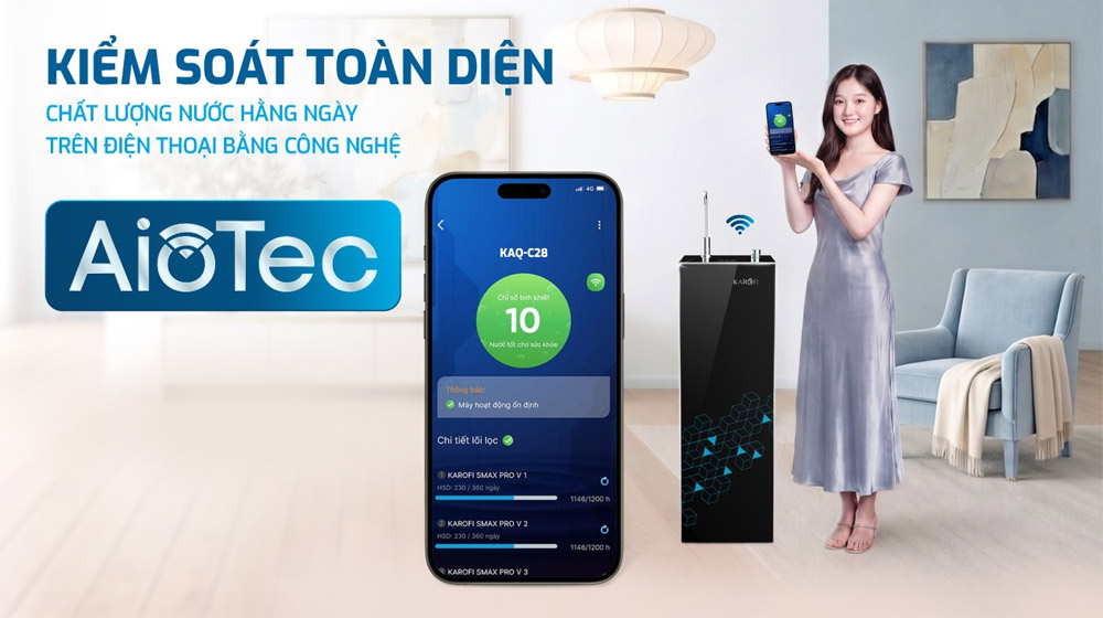 Kiểm soát toàn diện Máy Lọc Nước Karofi KAQ-C28 Aiotec