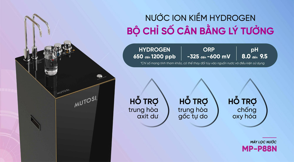 Máy Lọc Nước Mutosi MP-P88N 10 lõi có chỉ số cân bằng lý tưởng
