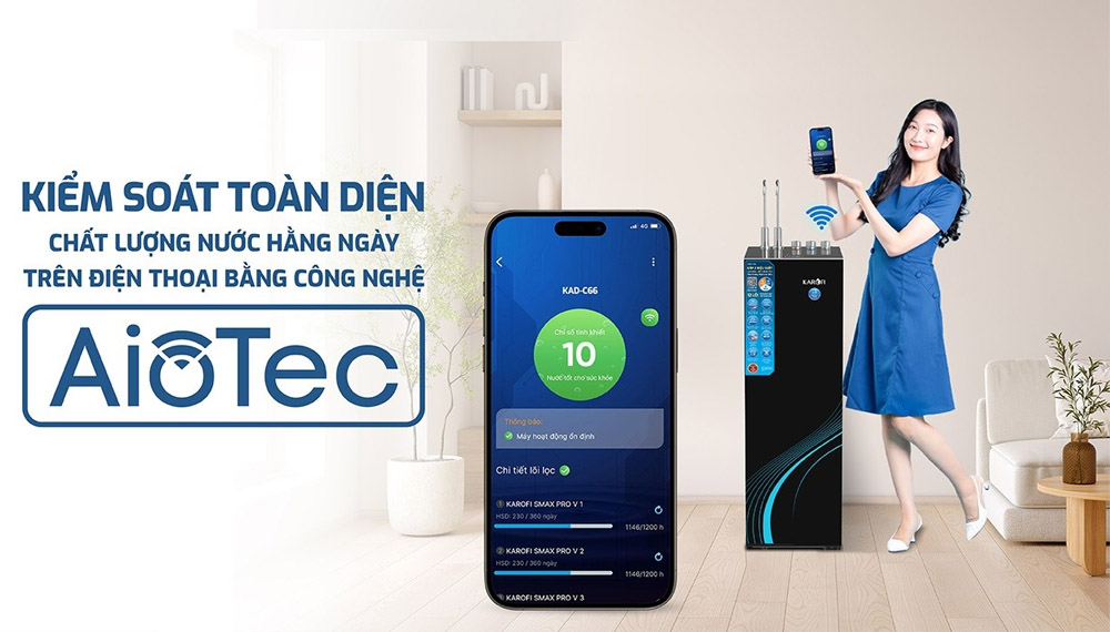 Dễ dàng giám sát Máy Lọc Nước Nóng Lạnh Karofi KAD-C66 từ xa