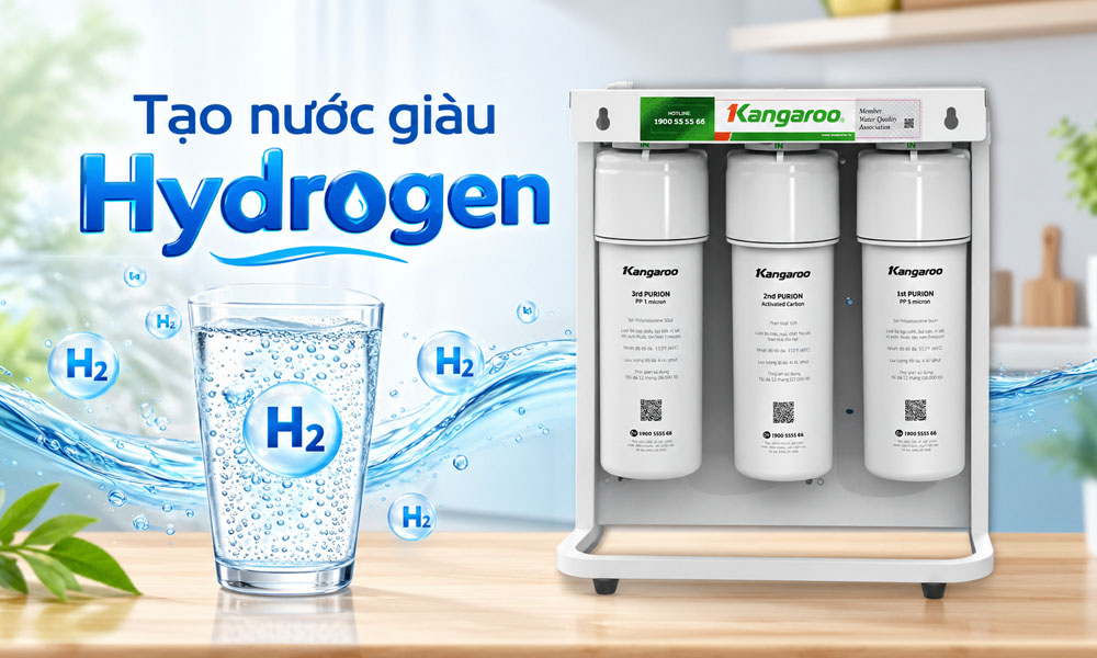 Máy Lọc Nước Hydrogen Kangaroo KG13K9H1 tích hợp công nghệ khoáng gốm