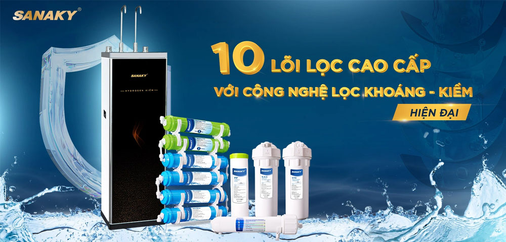 Máy Lọc Nước Sanaky 10 Lõi SNK-S2HK002 lọc sạch với 10 lõi cao cấp