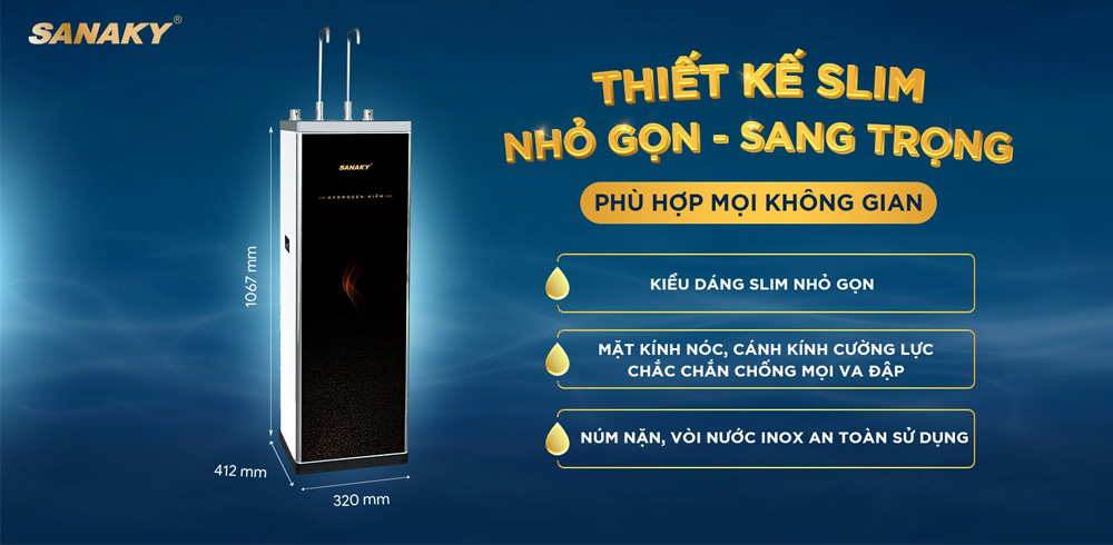 Máy Lọc Nước Sanaky 10 Lõi SNK-S2HK002 có thiết kế sang trọng