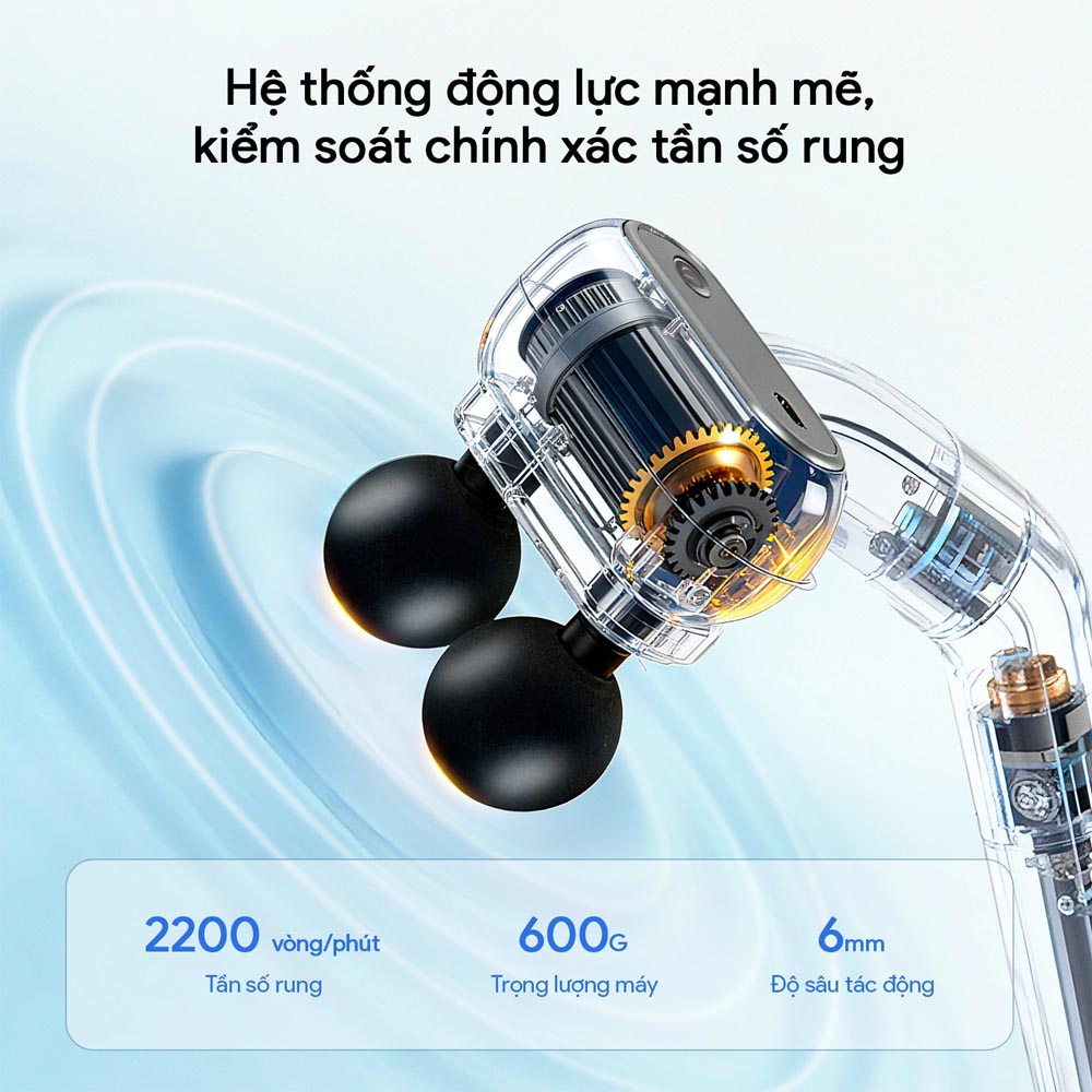 Máy Massage Cầm Tay Bomidi MG6 có biên độ dao động lớn