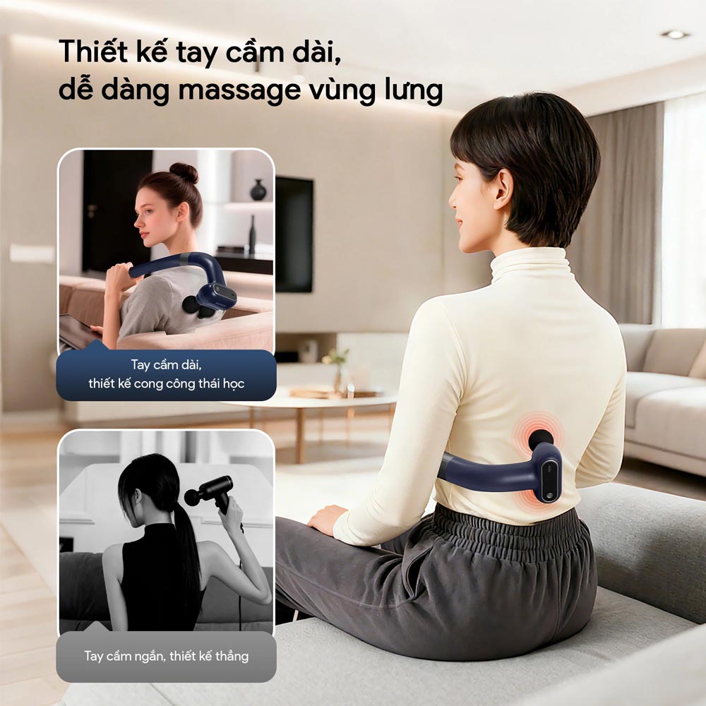 Máy Massage Cầm Tay Bomidi MG6 có thiết kế bo cong tinh tế