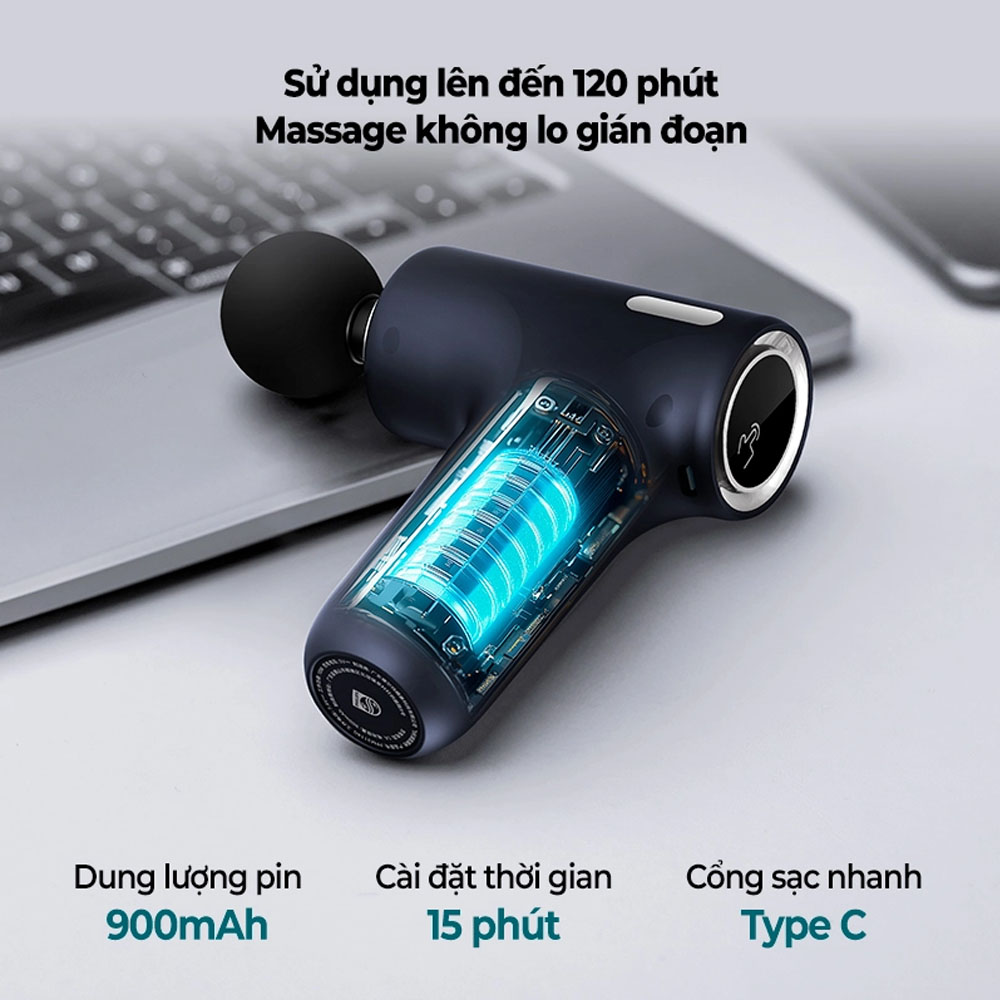 Máy Massage Cầm Tay Philips PPM7319 trang bị dung lượng pin 900mAh