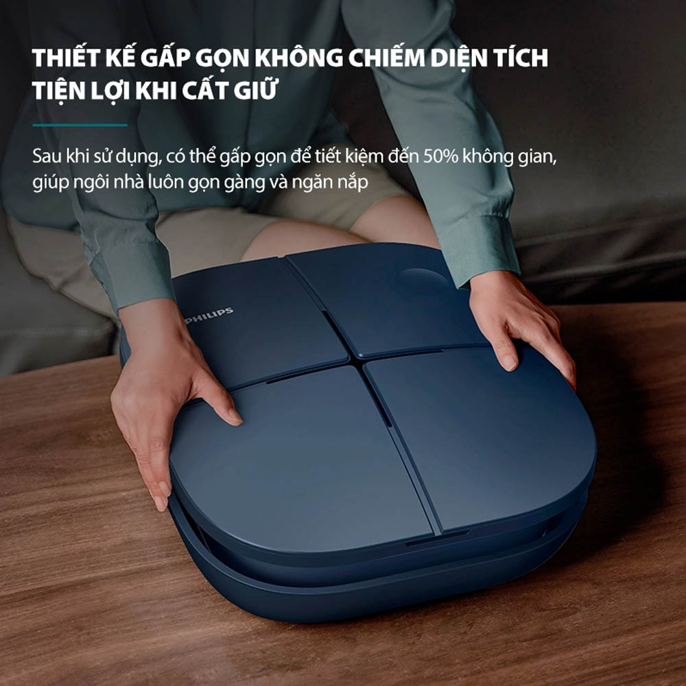 Thiết kế gấp gọn, chân đế chống trượt an toàn khi sử dụng