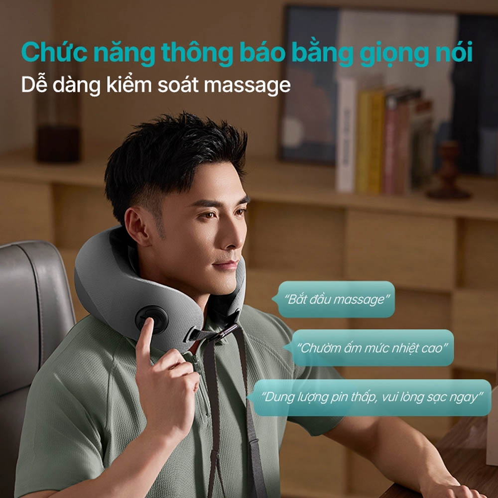 Tính năng thông báo bằng giọng nói thuận tiện theo dõi quá trình massage