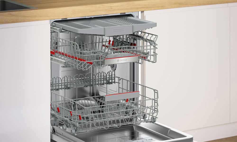 Máy Rửa Chén Bosch SMV6ZCX16E chứa tối đa 14 bộ đồ ăn Châu Âu
