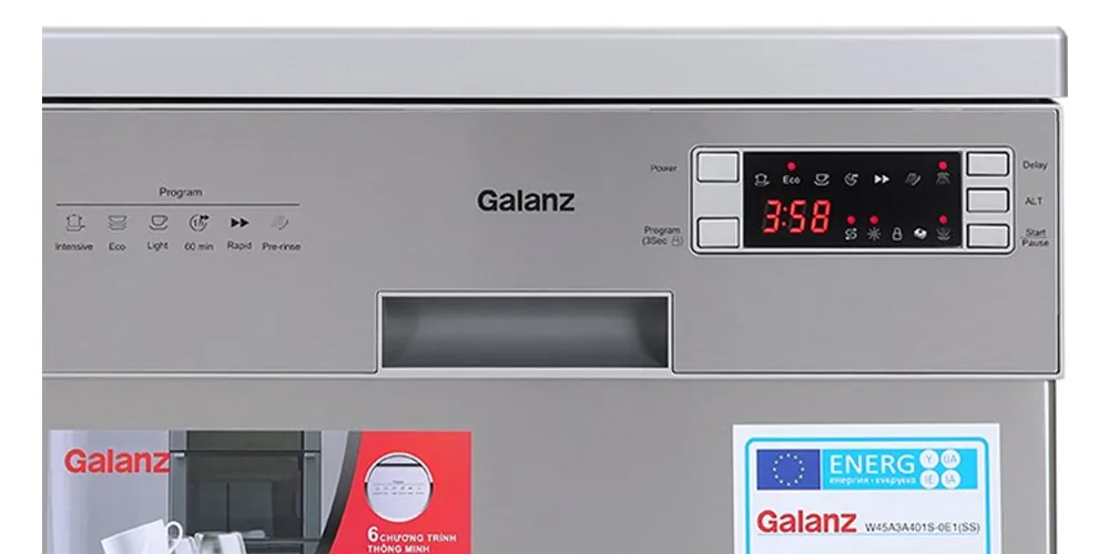 Dễ dàng điều khiển Máy Rửa Chén Galanz W45A3A401S-0E1(SS)