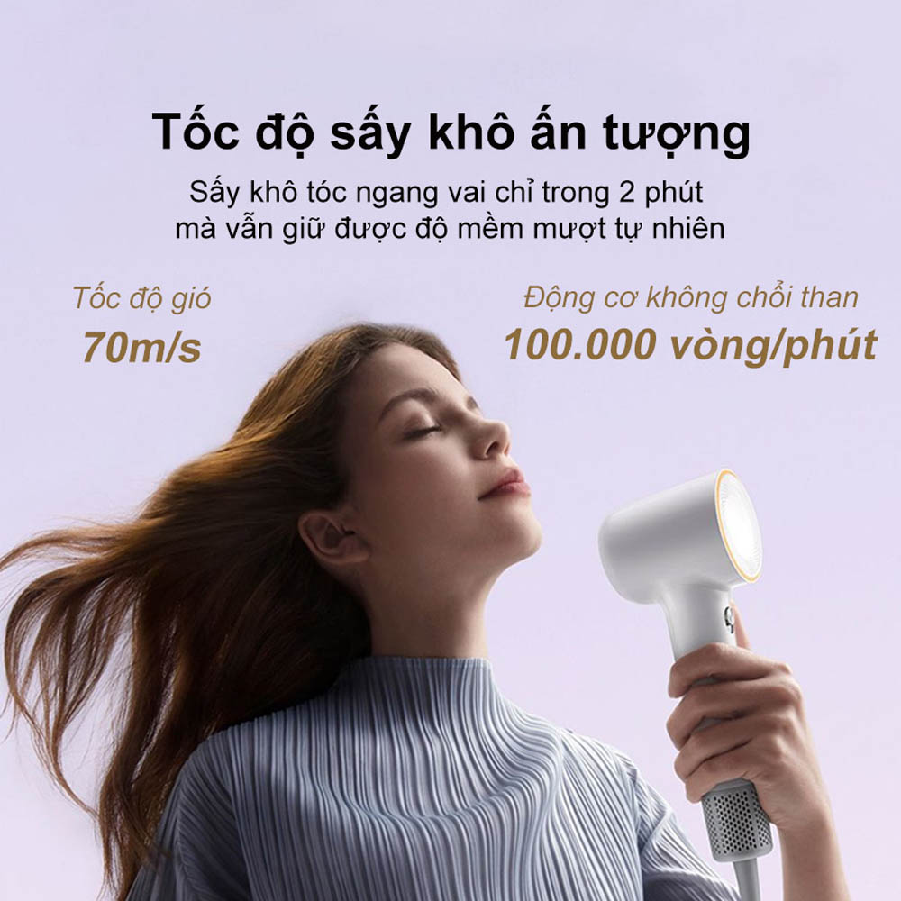 Máy Sấy Tóc Dreame Mini AHG11A Tím trang bị động cơ không chổi than