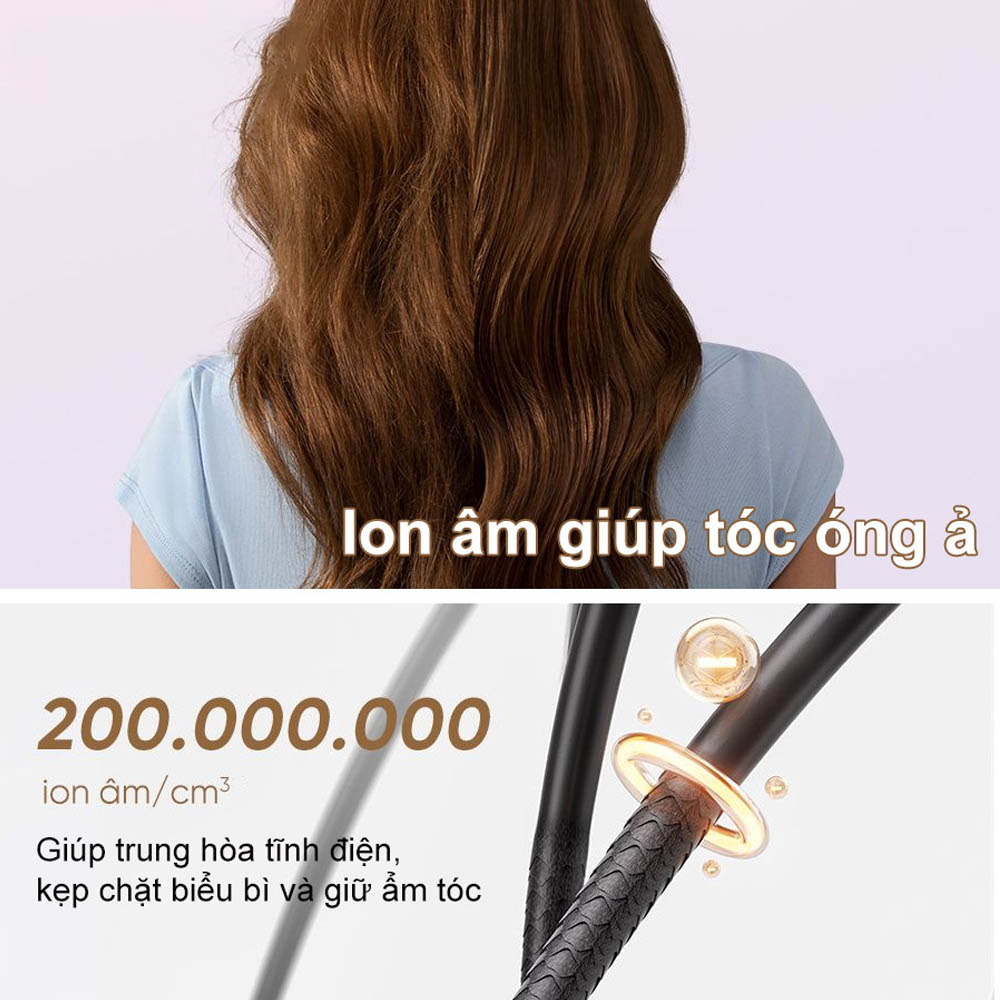 Công nghệ ion âm giúp giảm tĩnh điện, hạn chế tình trạng tóc rối xù