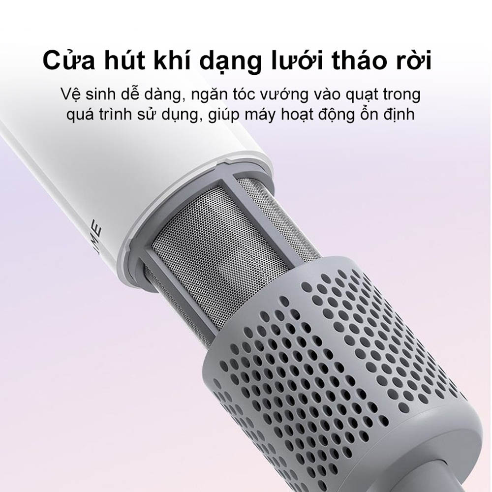 Cửa hút khí dạng lưới tháo rời, ngăn tóc vướng vào quạt trong quá trình sấy