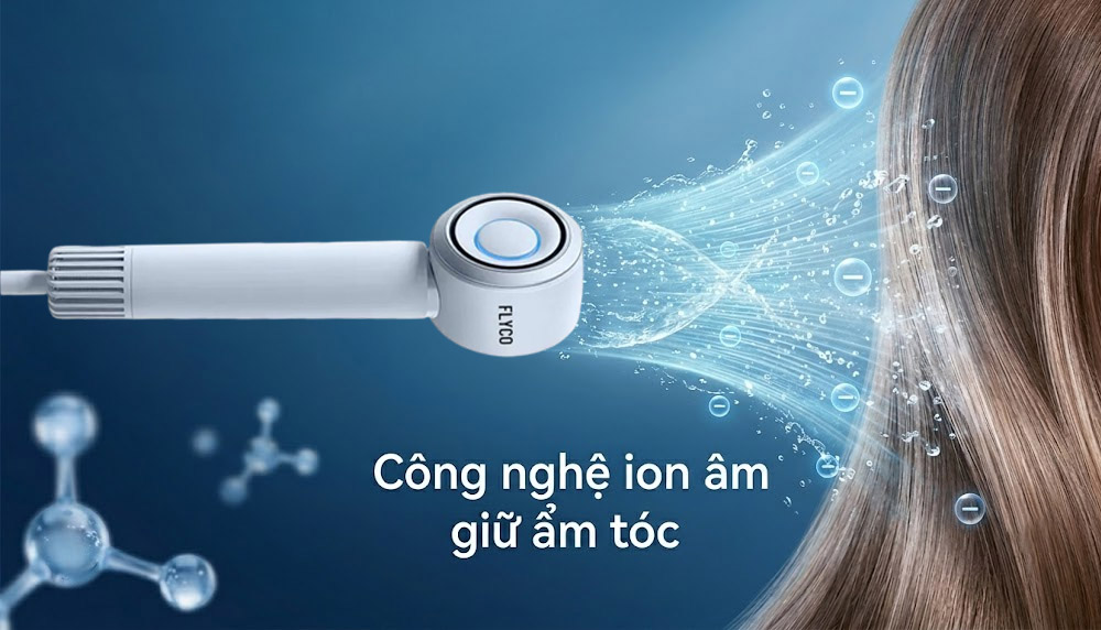 Duy trì độ mềm mượt nhờ công nghệ ion âm giữ ẩm tóc