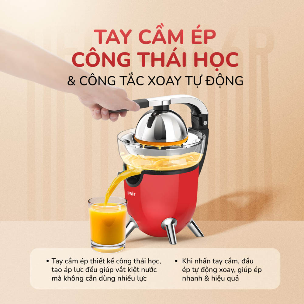 Tay cầm ép tích hợp công tắc, thao tác nhẹ nhàng và tiện lợi hơn bao giờ hết